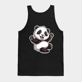 Exuberant Panda Buddy Sticker Tank Top